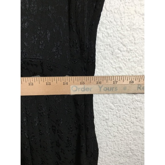 Vintage 50s Peg Palmer Dress Womens Large Black Cocktail Party Side Ties Floral - Picture 6 of 13